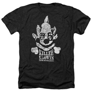 AN OFFCIALLY LICENSED KILLER KLOWNS FROM OUTER SPACE KREEPY MEN'S HEATHER T-SHIRT CHARCOAL