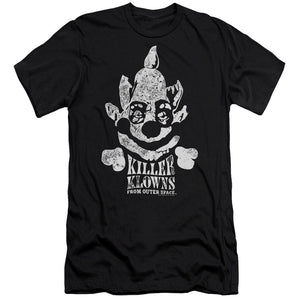 AN OFFCIALLY LICENSED KILLER KLOWNS FROM OUTER SPACE KREEPY MEN'S PREMIUM SLIM FIT T-SHIRT BLACK
