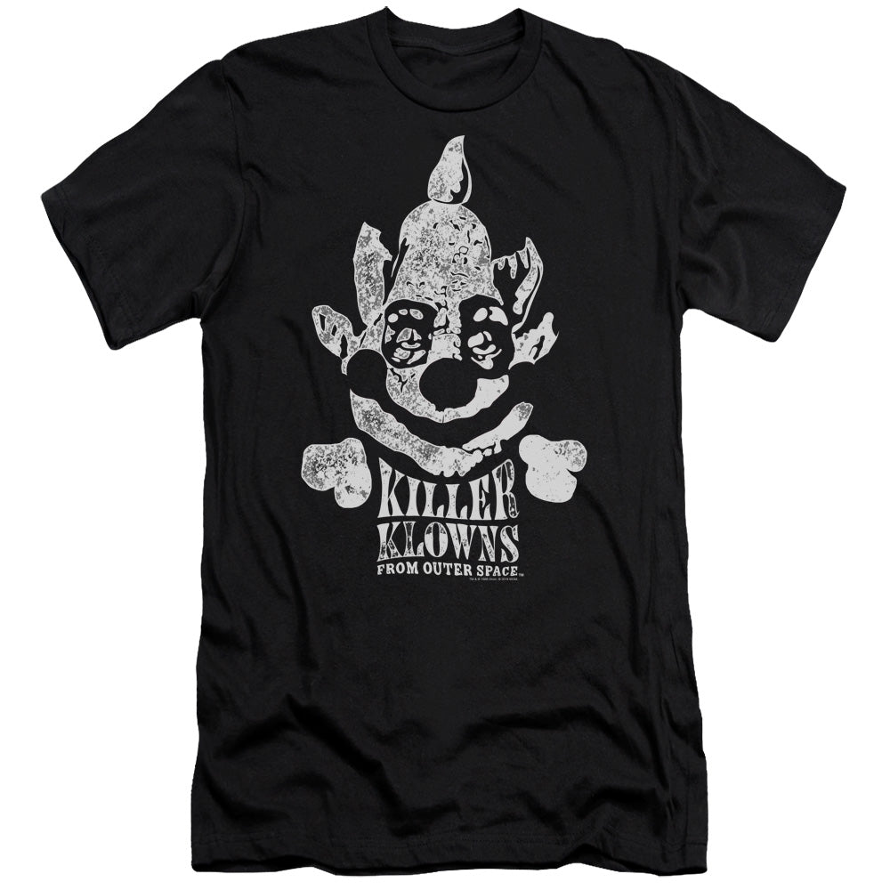 AN OFFCIALLY LICENSED KILLER KLOWNS FROM OUTER SPACE KREEPY MEN'S PREMIUM SLIM FIT T-SHIRT BLACK
