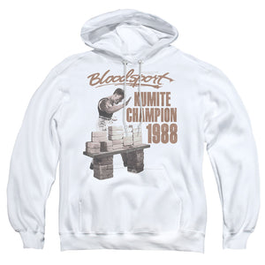 AN OFFCIALLY LICENSED BLOODSPORT DUX SMASH ADULT UNISEX PULLOVER HOODIE WHITE