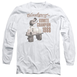 AN OFFCIALLY LICENSED BLOODSPORT DUX SMASH MEN'S LONG SLEEVE T-SHIRT WHITE