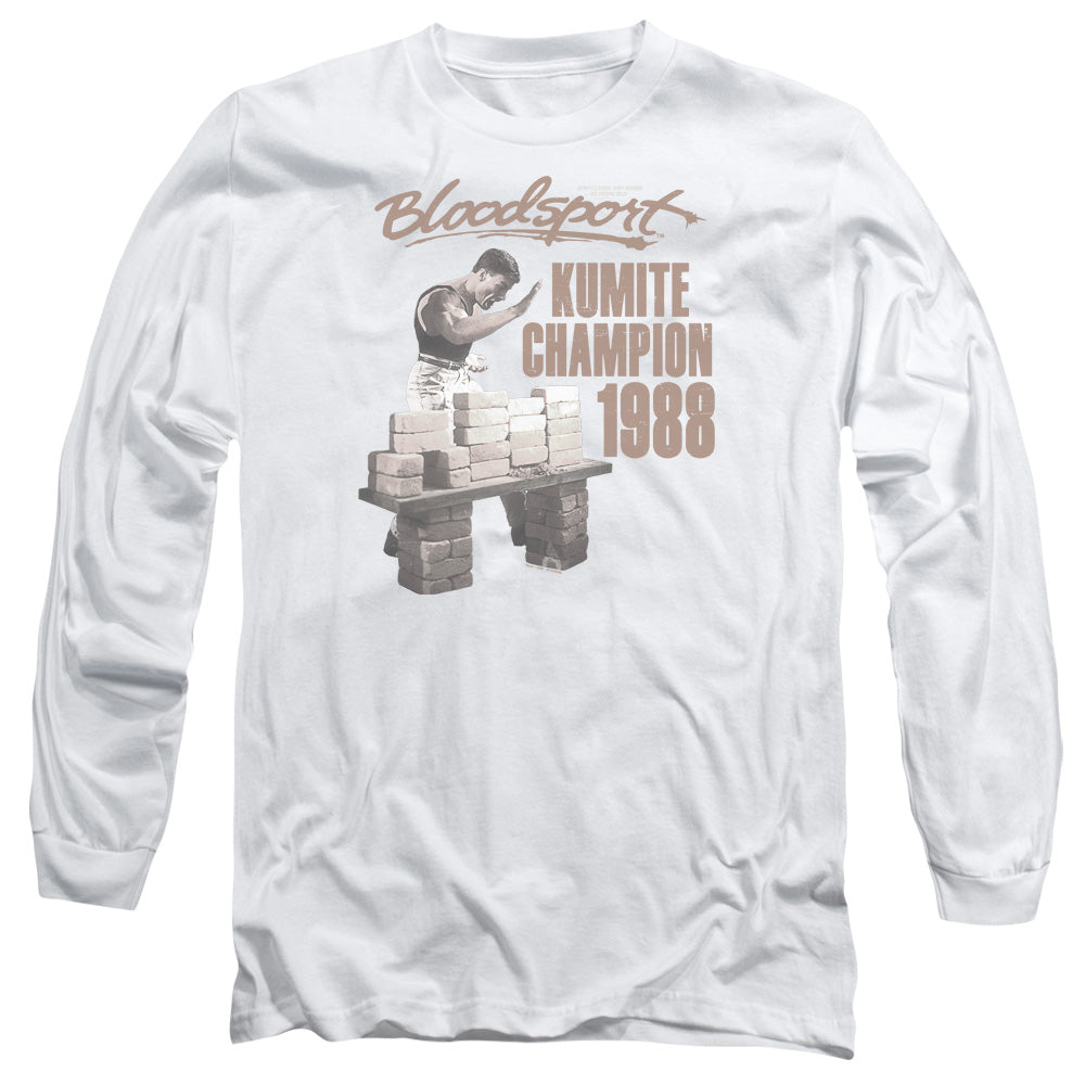 AN OFFCIALLY LICENSED BLOODSPORT DUX SMASH MEN'S LONG SLEEVE T-SHIRT WHITE