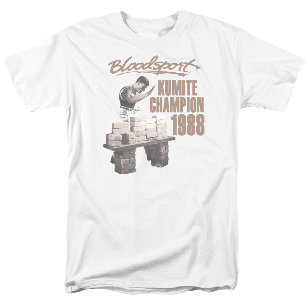 AN OFFCIALLY LICENSED BLOODSPORT DUX SMASH MEN'S REGULAR FIT T-SHIRT WHITE