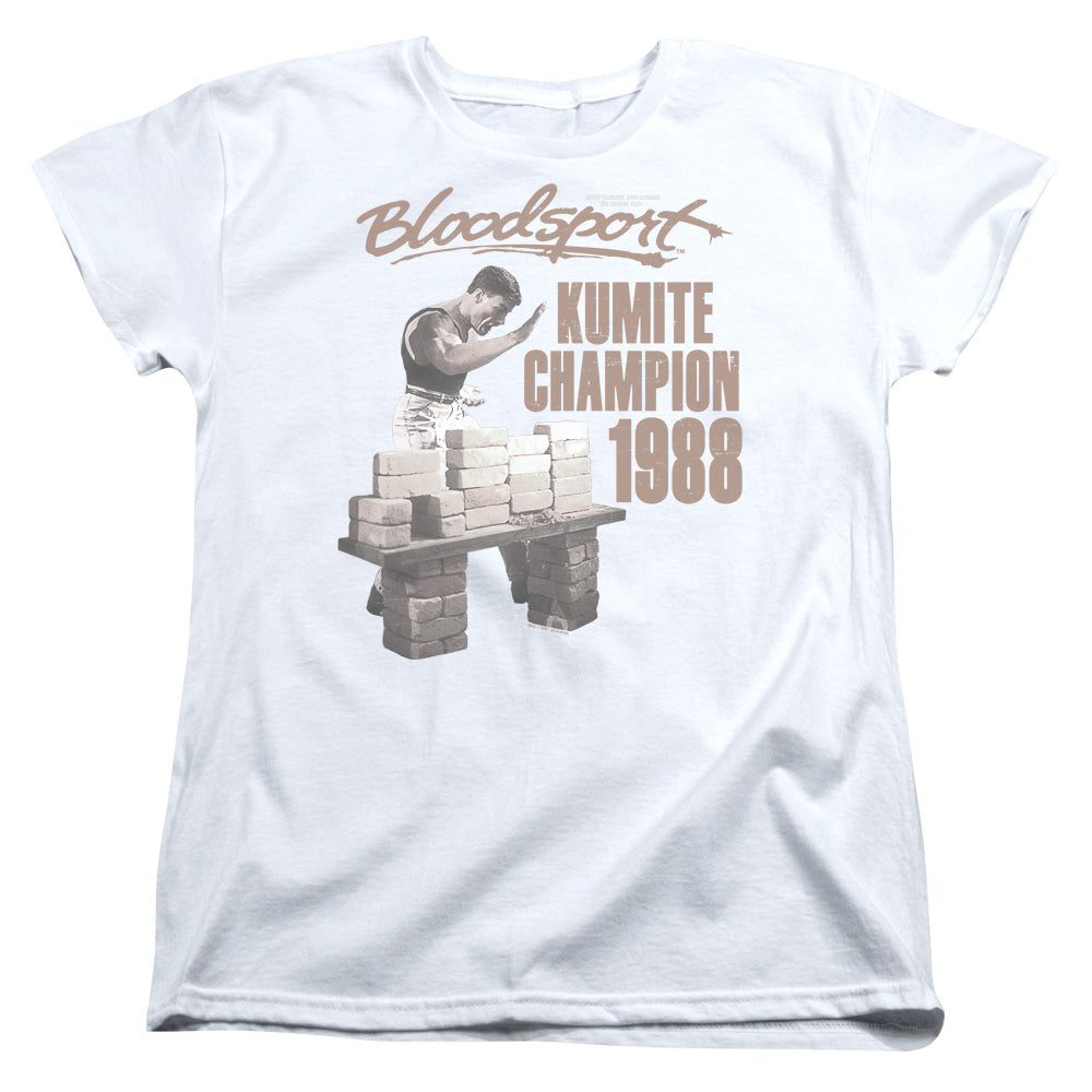 AN OFFCIALLY LICENSED BLOODSPORT DUX SMASH WOMEN'S REGULAR FIT T-SHIRT WHITE