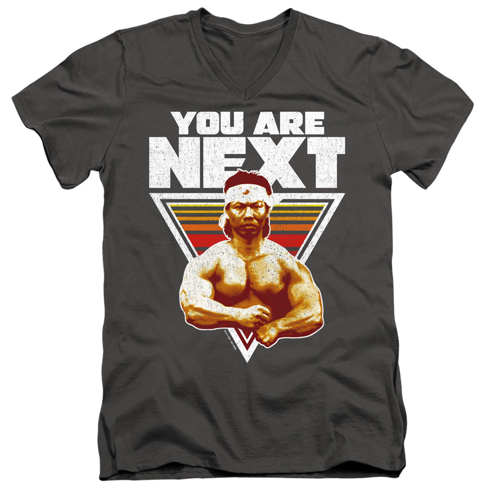 AN OFFCIALLY LICENSED BLOODSPORT YOU ARE NEXT MEN'S V-NECK T-SHIRT CHARCOAL