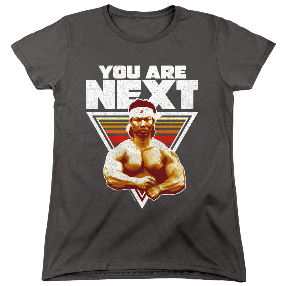 AN OFFCIALLY LICENSED BLOODSPORT YOU ARE NEXT WOMEN'S REGULAR FIT T-SHIRT CHARCOAL