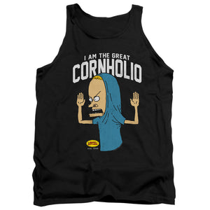 AN OFFCIALLY LICENSED BEAVIS AND BUTTHEAD CORNHOLIO ADULT UNISEX TANK TOP BLACK