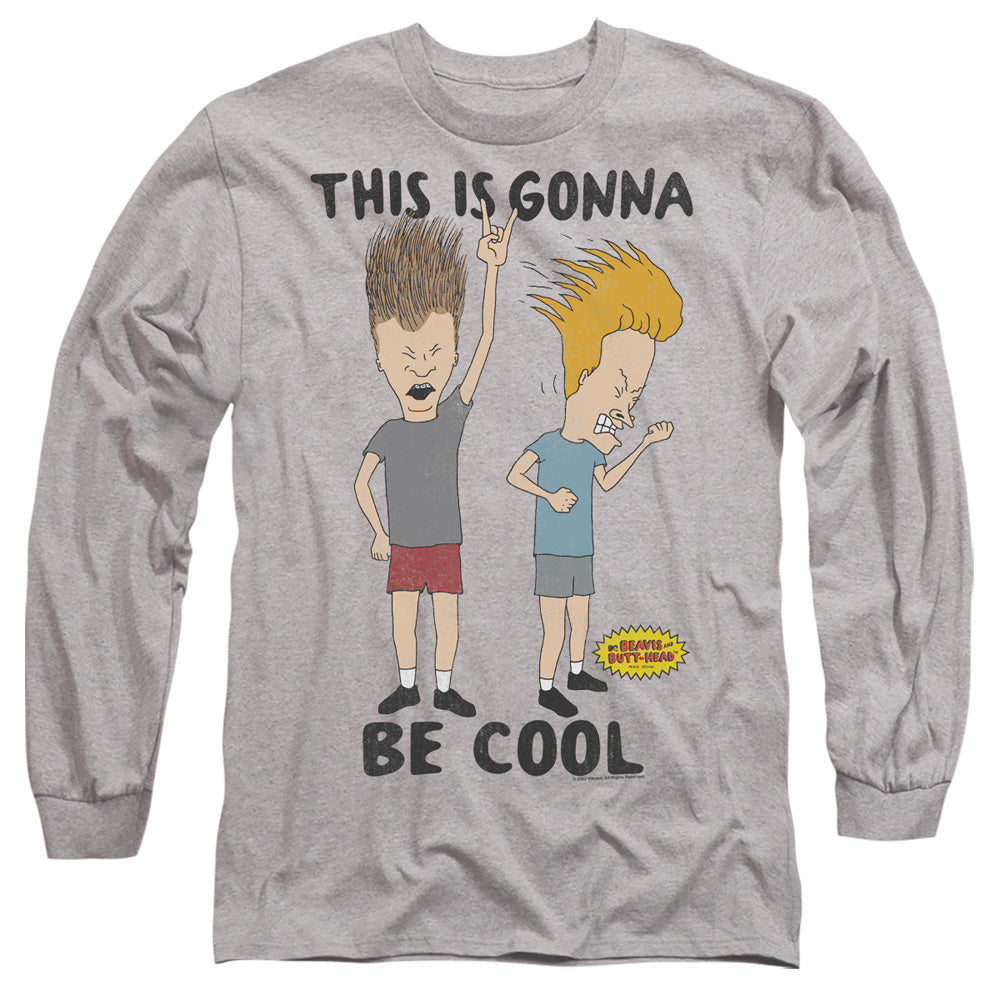 AN OFFCIALLY LICENSED BEAVIS AND BUTTHEAD GONNA BE COOL MEN'S LONG SLEEVE T-SHIRT ATHLETIC HEATHER