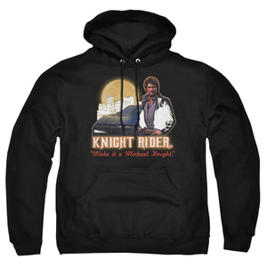 AN OFFCIALLY LICENSED KNIGHT RIDER FULL MOON ADULT UNISEX PULLOVER HOODIE BLACK