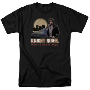 AN OFFCIALLY LICENSED KNIGHT RIDER FULL MOON MEN'S REGULAR FIT T-SHIRT BLACK