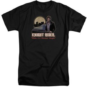 AN OFFCIALLY LICENSED KNIGHT RIDER FULL MOON MEN'S TALL FIT T-SHIRT BLACK
