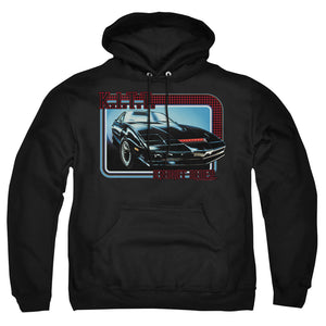 AN OFFCIALLY LICENSED KNIGHT RIDER KITT ADULT UNISEX PULLOVER HOODIE BLACK