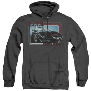 AN OFFCIALLY LICENSED KNIGHT RIDER KITT ADULT UNISEX HEATHER PULLOVER HOODIE BLACK