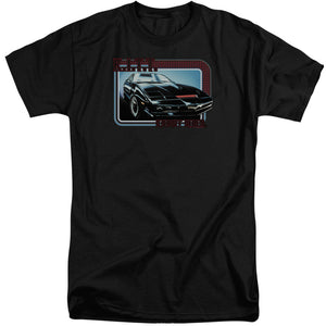 AN OFFCIALLY LICENSED KNIGHT RIDER KITT MEN'S TALL FIT T-SHIRT BLACK