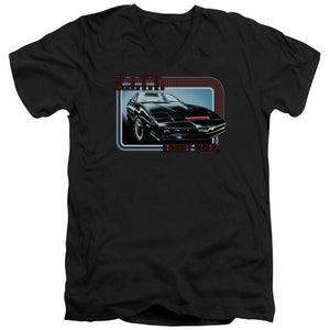 AN OFFCIALLY LICENSED KNIGHT RIDER KITT MEN'S V-NECK T-SHIRT BLACK