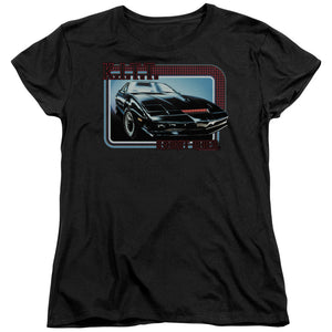 AN OFFCIALLY LICENSED KNIGHT RIDER KITT WOMEN'S REGULAR FIT T-SHIRT BLACK
