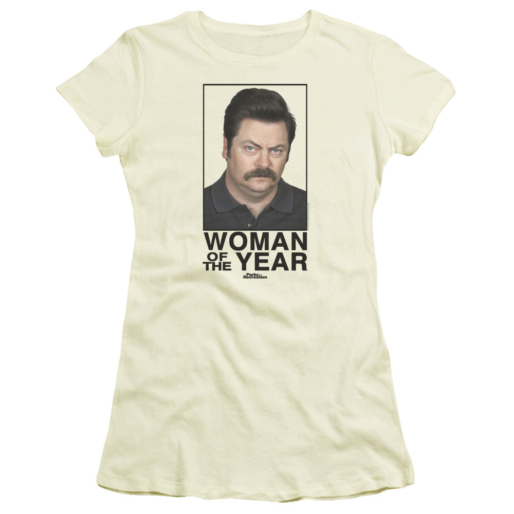 Parks And Rec Woman Of The Year Licensed Women's T-Shirt Juniors LG
