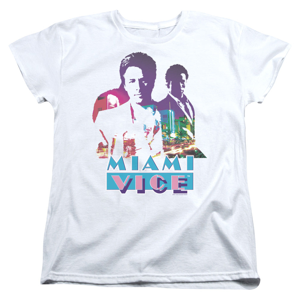 Miami Vice Crockett And Tubbs Licensed Women's T-Shirt Regular Fit LG