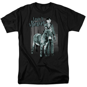 AN OFFCIALLY LICENSED LEAVE IT TO BEAVER UP TO SOMETHING MEN'S REGULAR FIT T-SHIRT BLACK