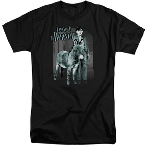AN OFFCIALLY LICENSED LEAVE IT TO BEAVER UP TO SOMETHING MEN'S TALL FIT T-SHIRT BLACK