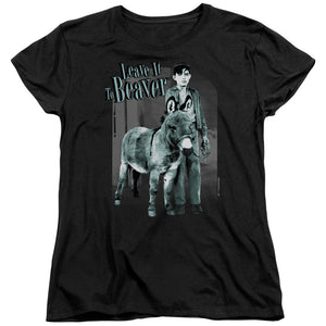 AN OFFCIALLY LICENSED LEAVE IT TO BEAVER UP TO SOMETHING WOMEN'S REGULAR FIT T-SHIRT BLACK