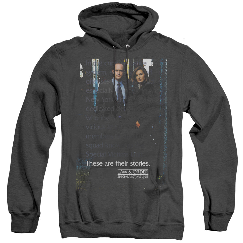 AN OFFCIALLY LICENSED LAW AND ORDER SVU SVU ADULT UNISEX HEATHER PULLOVER HOODIE BLACK