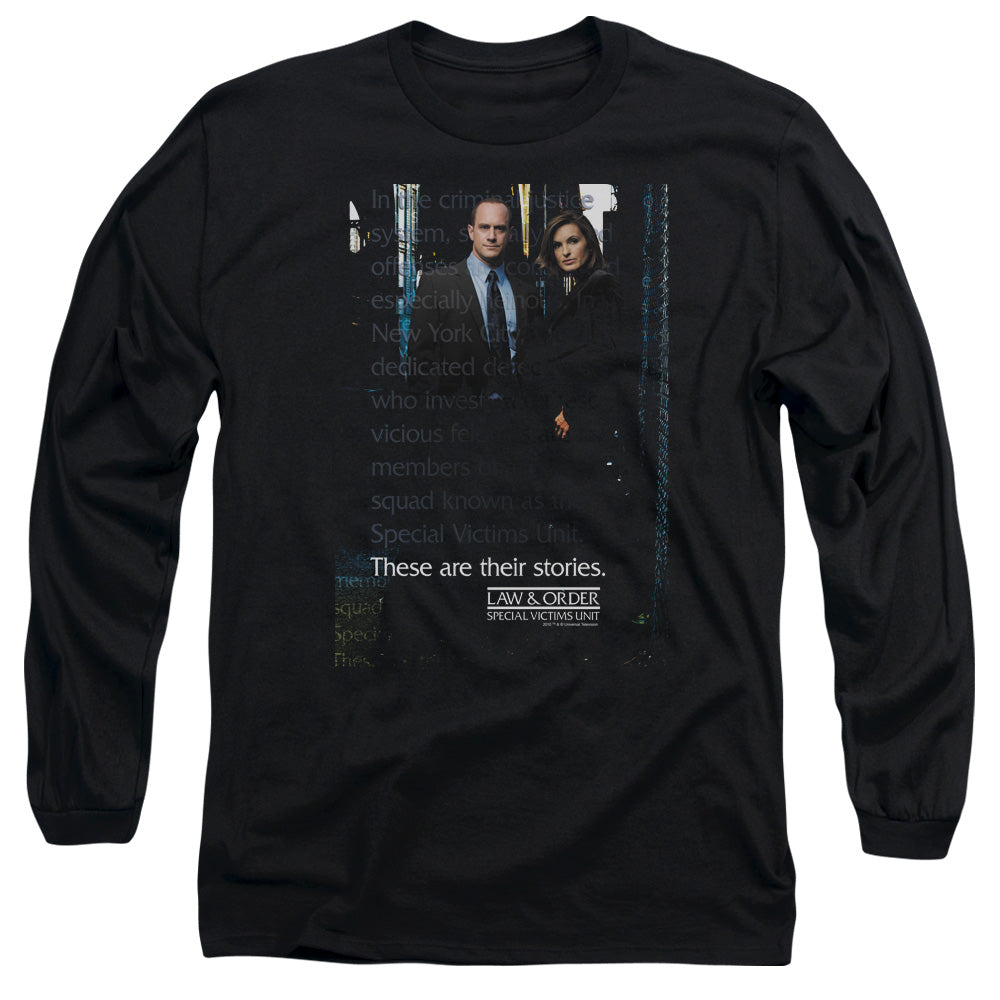 AN OFFCIALLY LICENSED LAW AND ORDER SVU SVU MEN'S LONG SLEEVE T-SHIRT BLACK