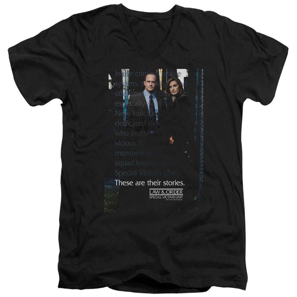 AN OFFCIALLY LICENSED LAW AND ORDER SVU SVU MEN'S V-NECK T-SHIRT BLACK