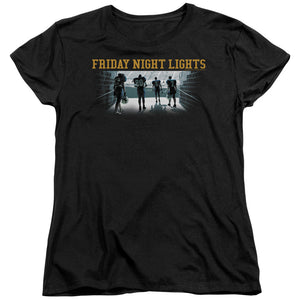 AN OFFCIALLY LICENSED FRIDAY NIGHT LIGHTS GAME TIME WOMEN'S REGULAR FIT T-SHIRT BLACK