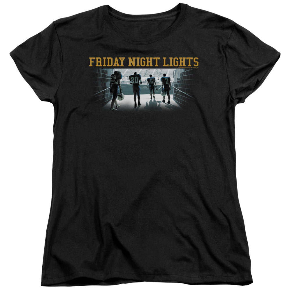 AN OFFCIALLY LICENSED FRIDAY NIGHT LIGHTS GAME TIME WOMEN'S REGULAR FIT T-SHIRT BLACK