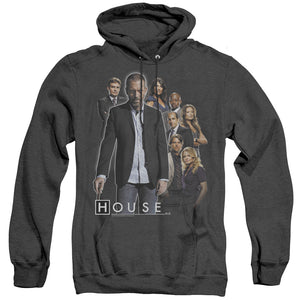 AN OFFCIALLY LICENSED HOUSE CREW ADULT UNISEX HEATHER PULLOVER HOODIE BLACK