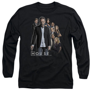 AN OFFCIALLY LICENSED HOUSE CREW MEN'S LONG SLEEVE T-SHIRT BLACK