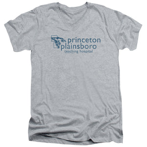 AN OFFCIALLY LICENSED HOUSE PRINCETON PLAINSBORO MEN'S V-NECK T-SHIRT ATHLETIC HEATHER