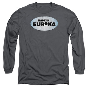 AN OFFCIALLY LICENSED EUREKA MADE IN EUREKA MEN'S LONG SLEEVE T-SHIRT CHARCOAL