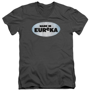 AN OFFCIALLY LICENSED EUREKA MADE IN EUREKA MEN'S V-NECK T-SHIRT CHARCOAL