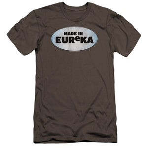 AN OFFCIALLY LICENSED EUREKA MADE IN EUREKA MEN'S PREMIUM SLIM FIT T-SHIRT CHARCOAL
