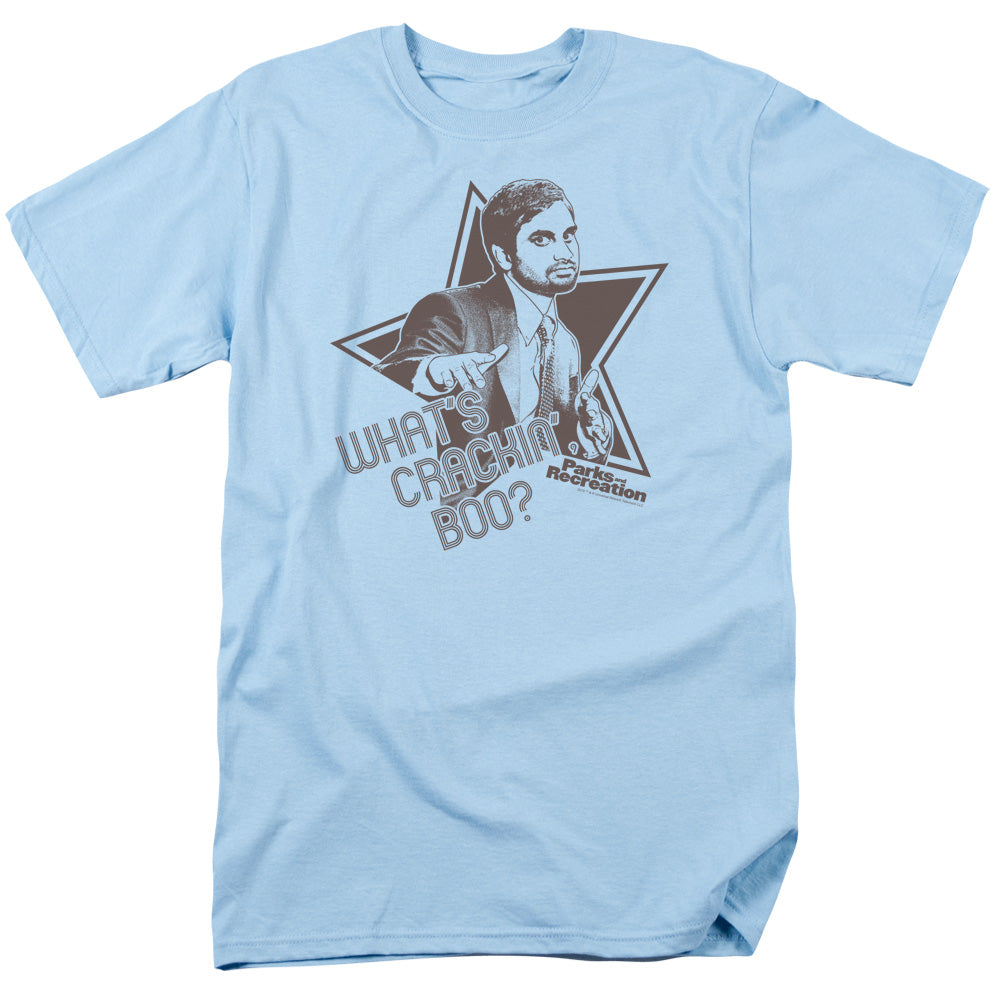 Parks And Rec Whats Crackin Boo Licensed Adult Unisex T-Shirt Regular Fit Tee
