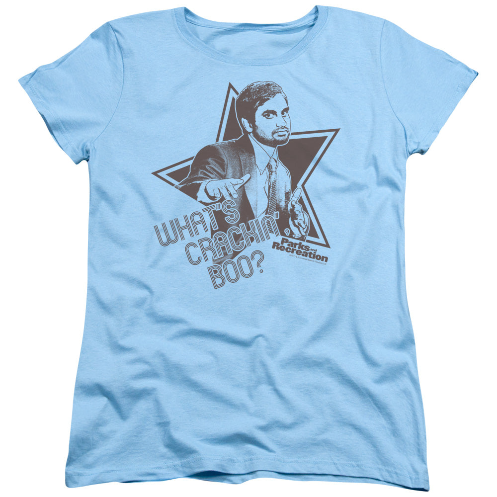 Parks And Rec Whats Crackin Boo Licensed Women's T-Shirt Regular Fit SM-XL