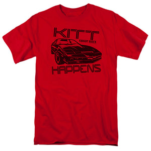 AN OFFCIALLY LICENSED KNIGHT RIDER KITT HAPPENS MEN'S REGULAR FIT T-SHIRT RED