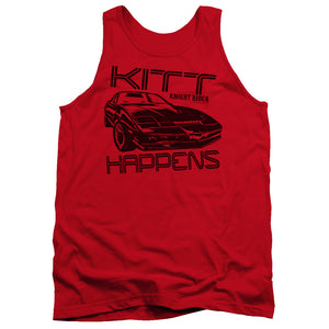 AN OFFCIALLY LICENSED KNIGHT RIDER KITT HAPPENS ADULT UNISEX TANK TOP RED