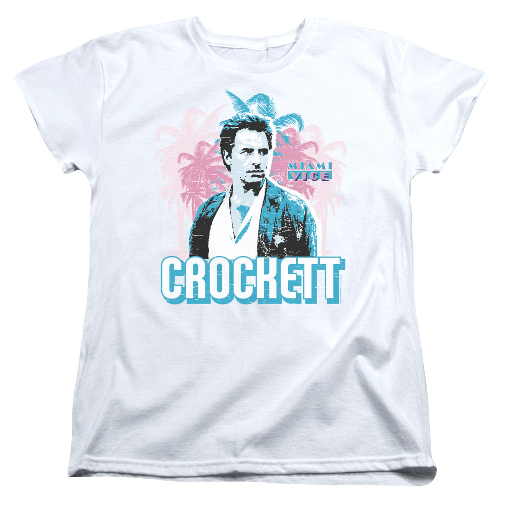 Miami Vice Crockett Licensed Women's T-Shirt Regular Fit SM-2X