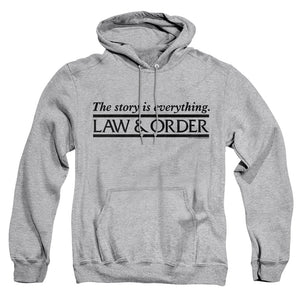 AN OFFCIALLY LICENSED LAW AND ORDER STORY ADULT UNISEX PULLOVER HOODIE ATHLETIC HEATHER