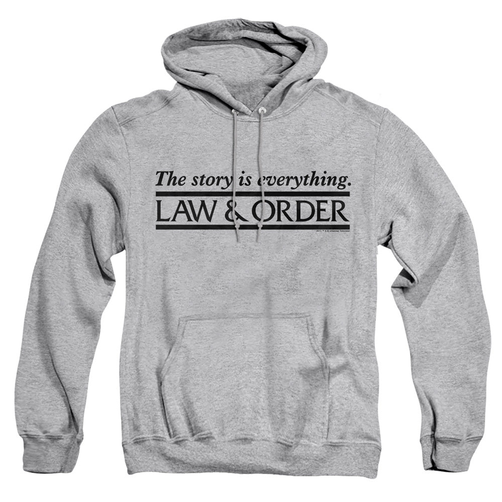 AN OFFCIALLY LICENSED LAW AND ORDER STORY ADULT UNISEX PULLOVER HOODIE ATHLETIC HEATHER