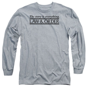 AN OFFCIALLY LICENSED LAW AND ORDER STORY MEN'S LONG SLEEVE T-SHIRT ATHLETIC HEATHER