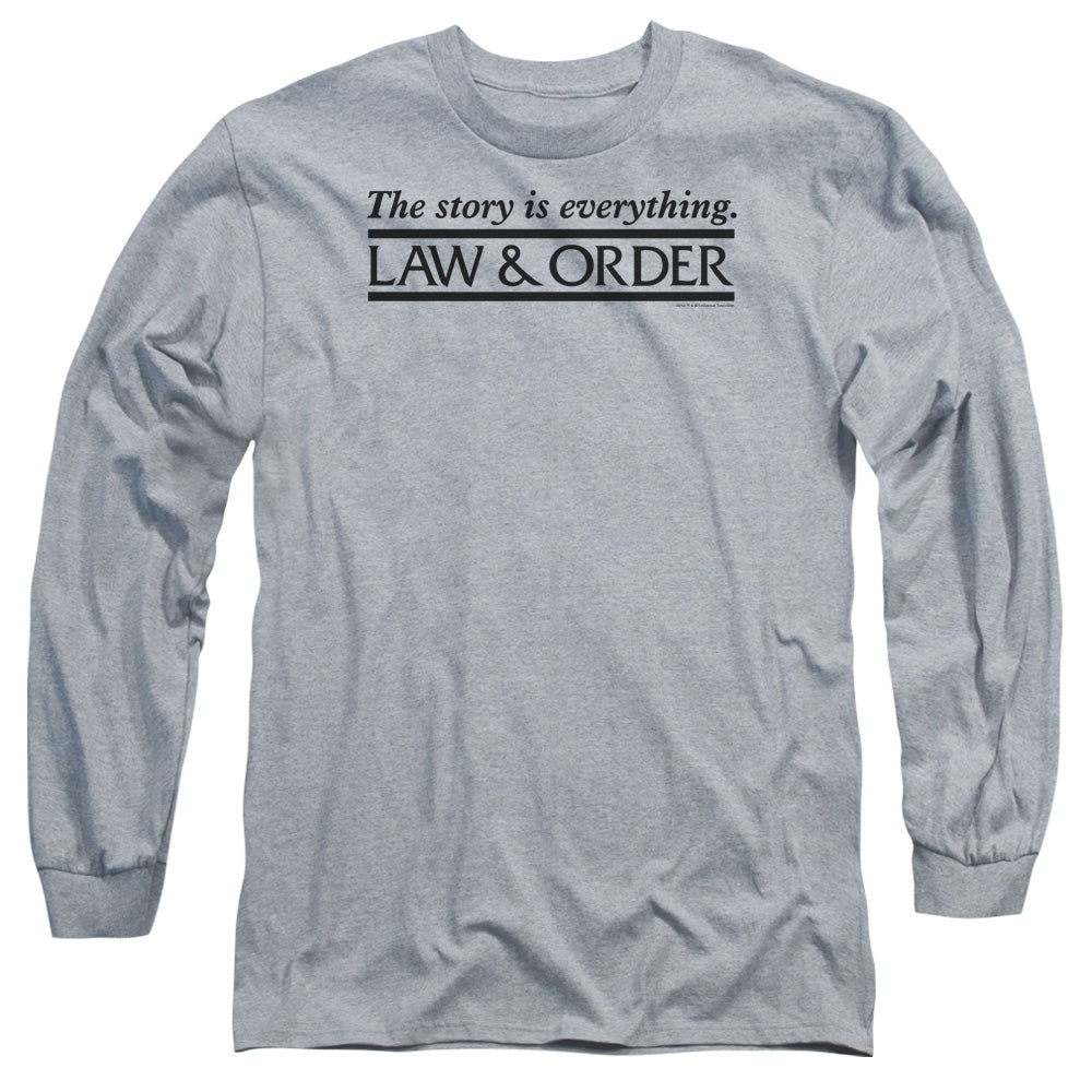 AN OFFCIALLY LICENSED LAW AND ORDER STORY MEN'S LONG SLEEVE T-SHIRT ATHLETIC HEATHER