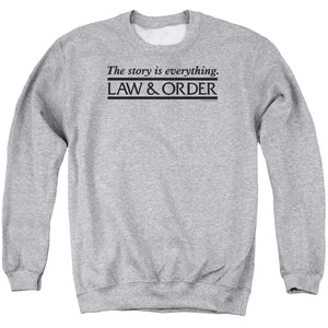 AN OFFCIALLY LICENSED LAW AND ORDER STORY ADULT UNISEX CREWNECK SWEATSHIRT ATHLETIC HEATHER