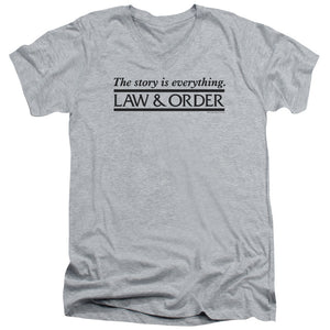 AN OFFCIALLY LICENSED LAW AND ORDER STORY MEN'S V-NECK T-SHIRT ATHLETIC HEATHER