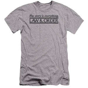 AN OFFCIALLY LICENSED LAW AND ORDER STORY MEN'S PREMIUM SLIM FIT T-SHIRT ATHLETIC HEATHER