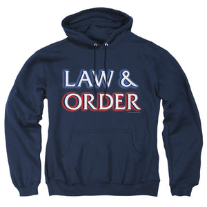 AN OFFCIALLY LICENSED LAW AND ORDER LOGO ADULT UNISEX PULLOVER HOODIE NAVY