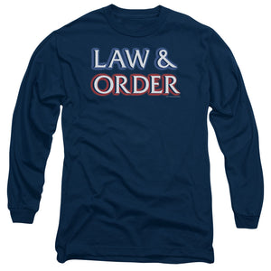 AN OFFCIALLY LICENSED LAW AND ORDER LOGO MEN'S LONG SLEEVE T-SHIRT NAVY